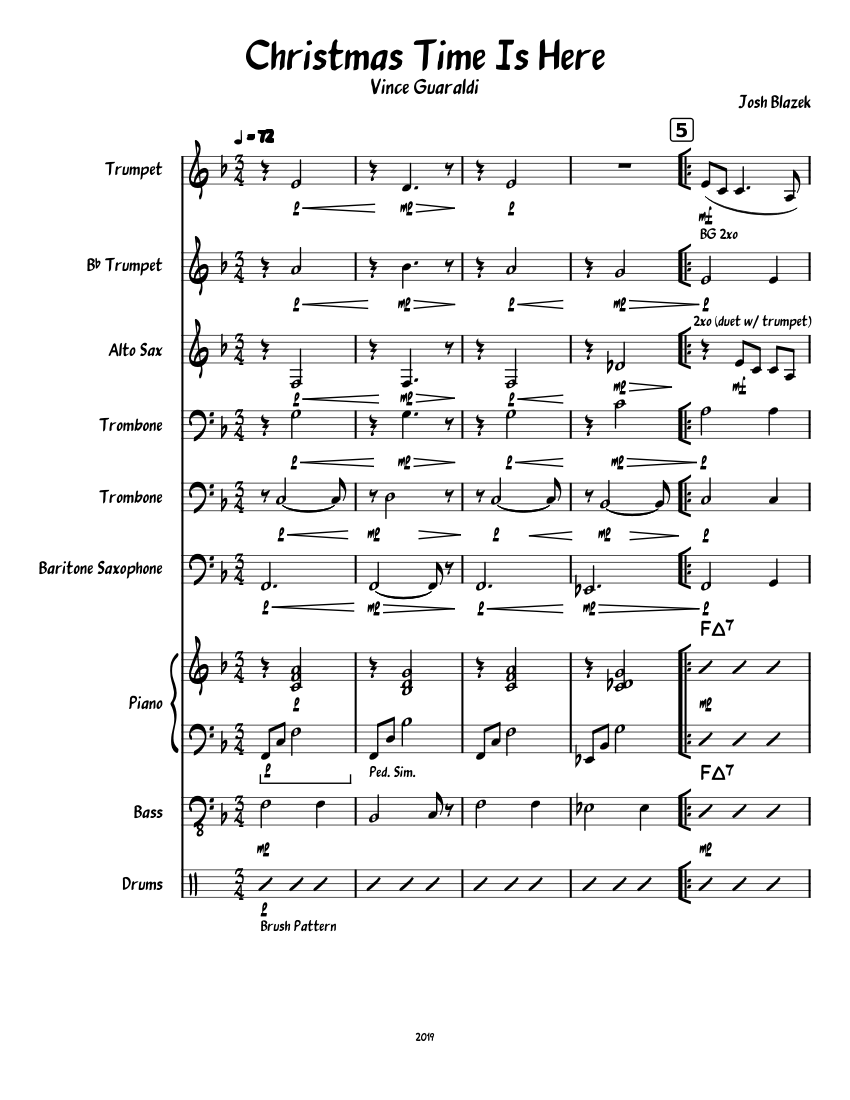 Christmas time is here - Misc Christmas Sheet Music for Piano, Trombone ...