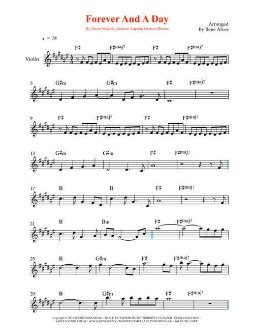 Forever And A Day (Arr. Rene Alves) - Benson Boone, Jason Suwito, Jackson Larsen (Violin Solo)