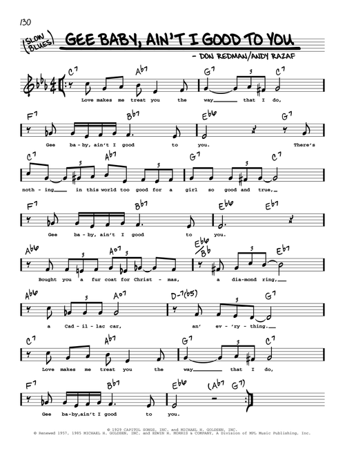Gee Baby, Ain't I Good To You (arr. Robert Rawlins) - Don Redman (Real Book - Melody-Chords-Lyrics)