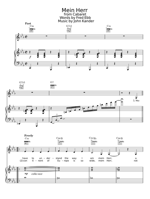 Mein Herr - Cabaret Musical, Kander & Ebb, Liza Minnelli