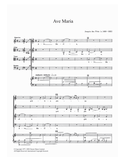 Ave Maria - Josquin Des Pres (Choral)
