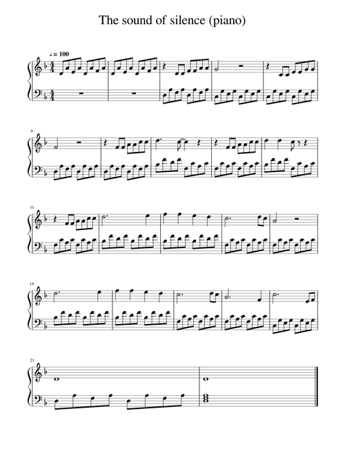The sound of silence  piano