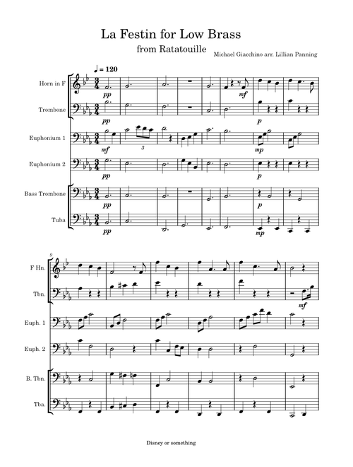 Le Festin (from Ratatouille) – Boualem Lamhene, Michael Giacchino arranged for low brass