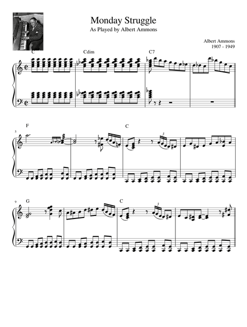 Boogie Woogie - Albert Ammons - "Monday Struggle"