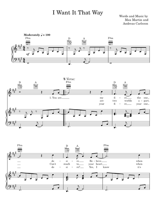 I WANT IT THAT WAY - Max Martin and Denniz Pop