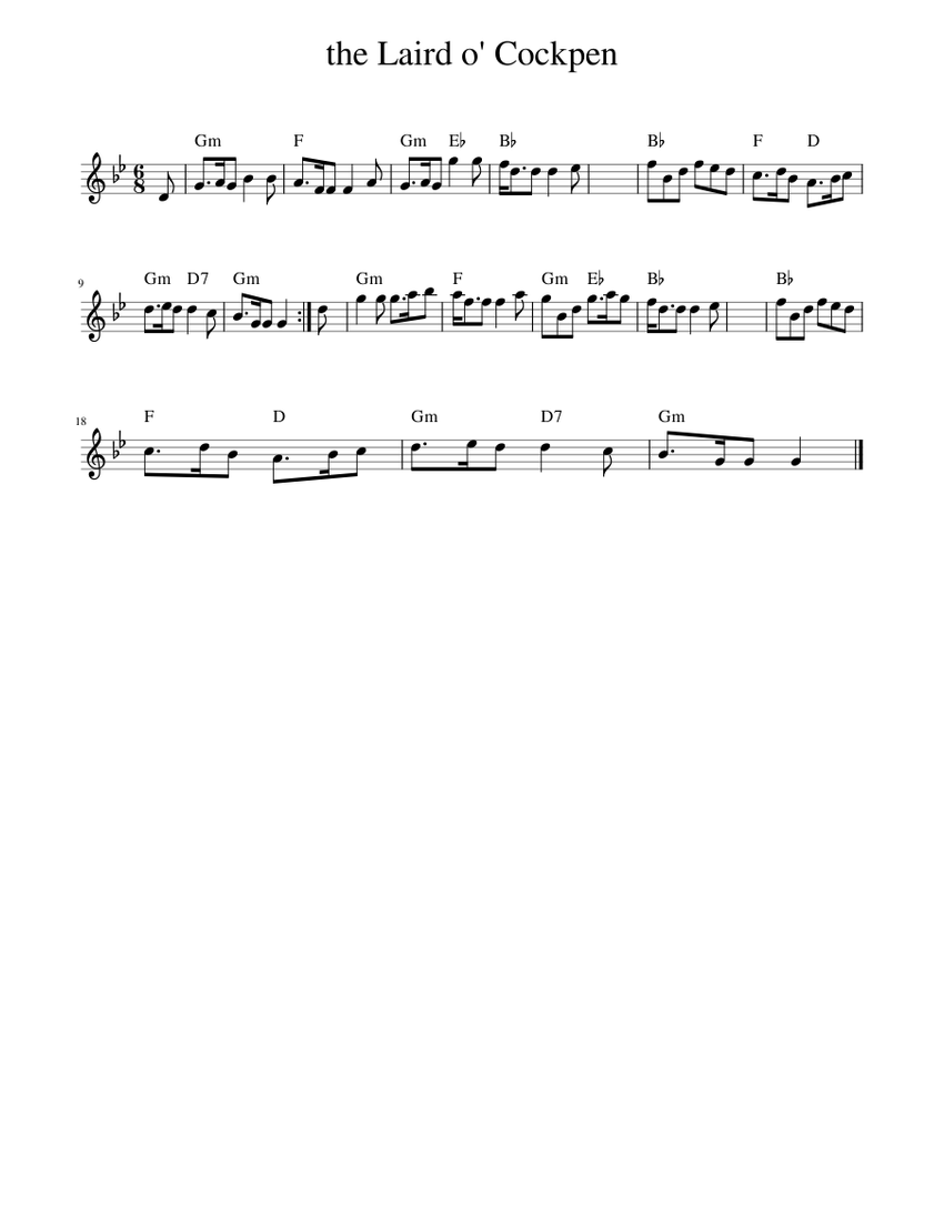 the Laird o' Cockpen Sheet music for Piano (Solo)