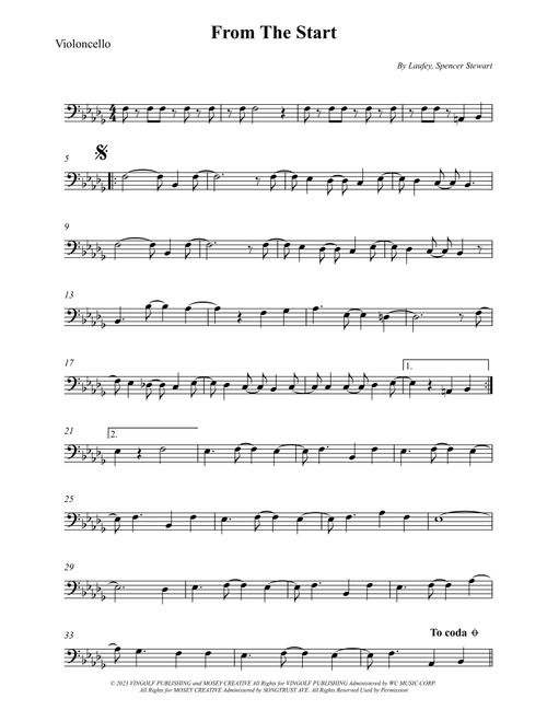 From The Start (Arr. Wesley S. SIlva) - Laufey (Cello Solo)