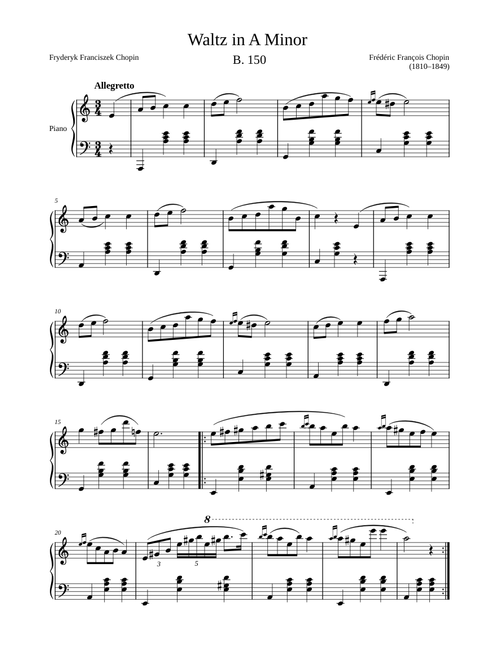 Waltz B. 150 in A Minor