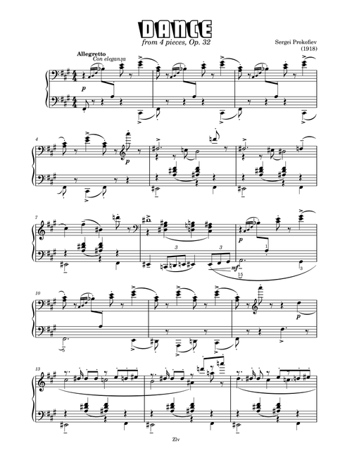 Dance (Arr. Zellev) - Sergei Prokofiev (Piano Solo)