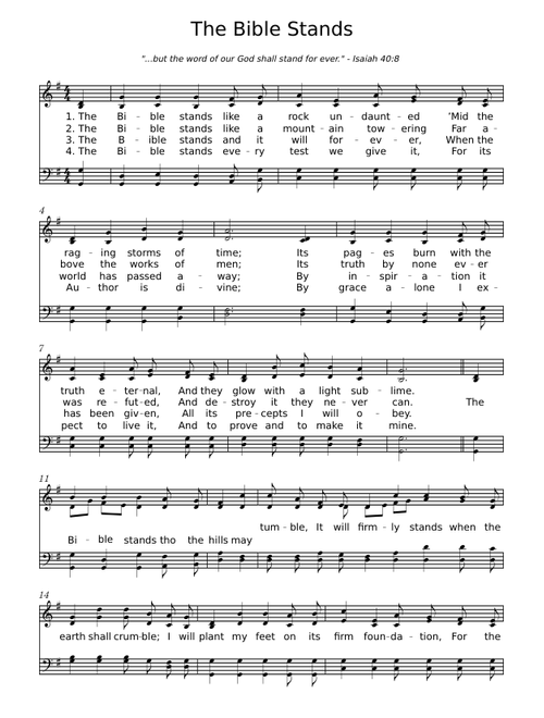 The bible stands – Haldor Lillenas The Bible Stands