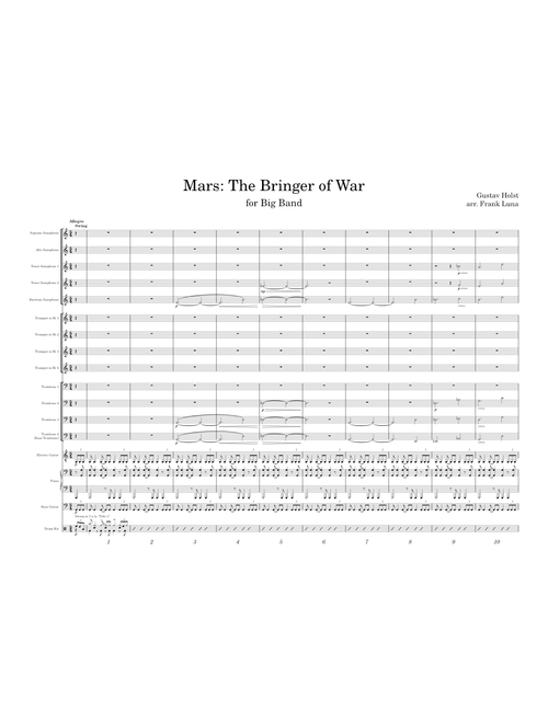 Mars, the Bringer of War for Jazz – Gustav Holst, Arr. Frank Luna