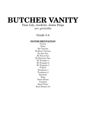 BUTCHER VANITY – Vane Lily Sheet Music for Piano, Violin, Guitar, Drum ...