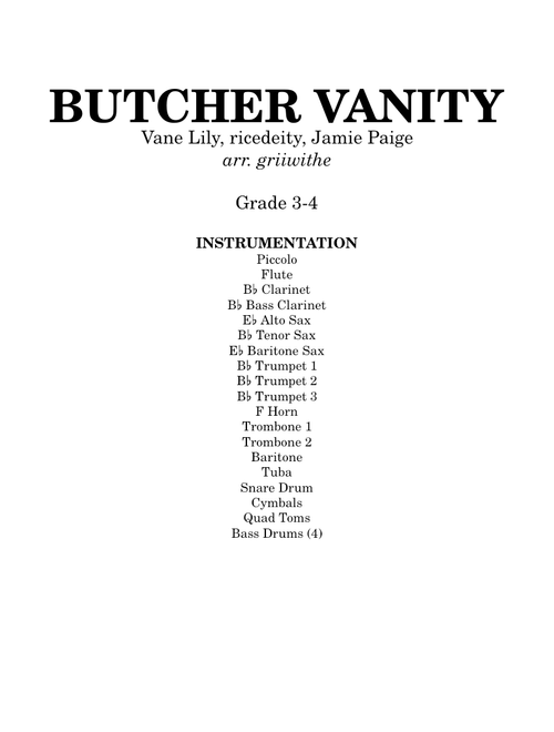 "Butcher Vanity" [Marching Band]