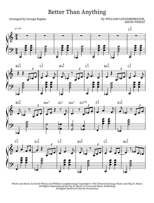 Better Than Anything (Arr. George Kaplan) - David Wheat, William Loughborough (Piano Solo)