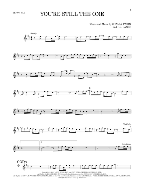 You're Still The One - Shania Twain (Tenor Sax Solo)