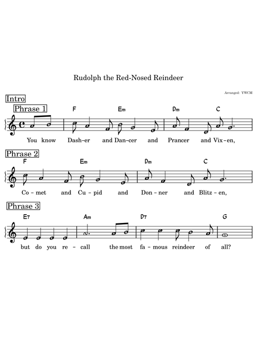 Rudolph-the_Red-Nosed-Reindeer__Melody_Chord - Note Names - YWCM