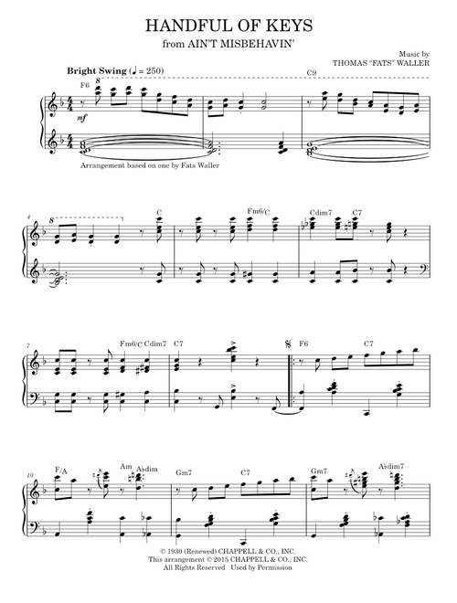 Handful of Keys - Fats Waller (Piano Solo)