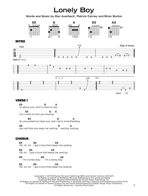 Lonely Boy - The Black Keys (Really Easy Guitar)