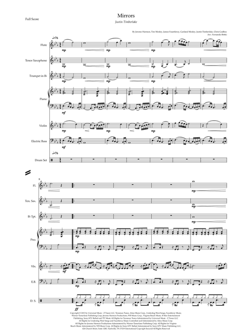 Mirrors (Arr. Fernando Britto) - Justin Timberlake (Small Ensemble)