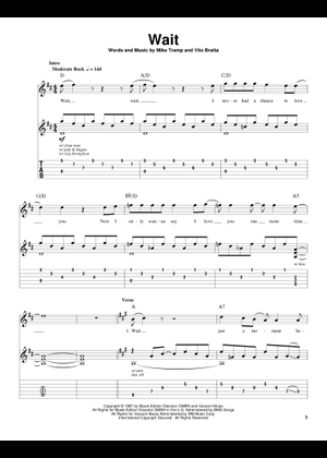 Play Official version of Wait Sheet Music by White Lion for Guitar
