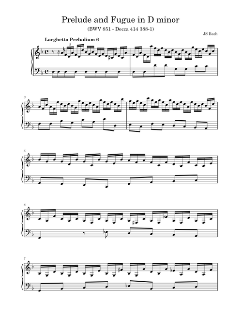 Prelude and Fugue in D minor- JS Bach