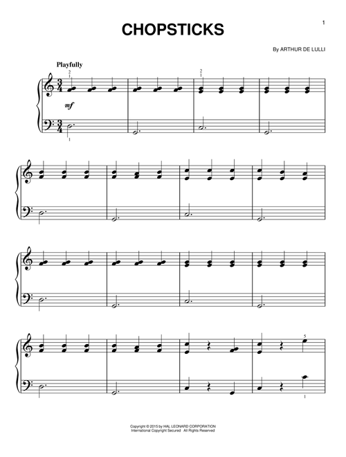 Chopsticks - Arthur de Lulli (Very Easy Piano)