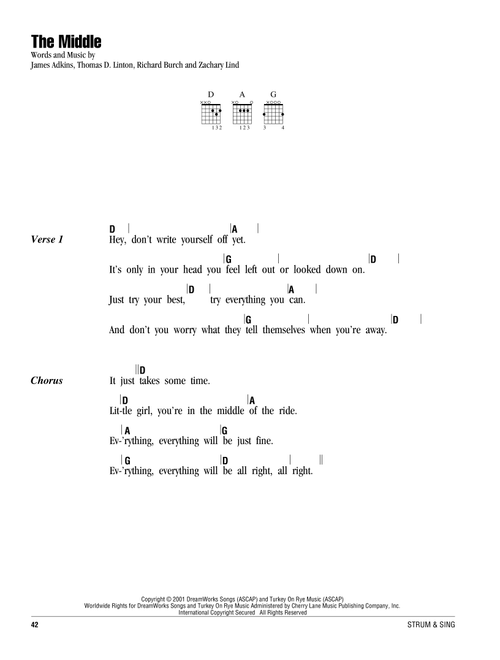 The Middle - Jimmy Eat World (Guitar Chords-Lyrics)