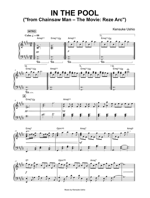 In the pool (from Chainsaw Man – The Movie: Reze Arc) - Kensuke Ushio (Piano)