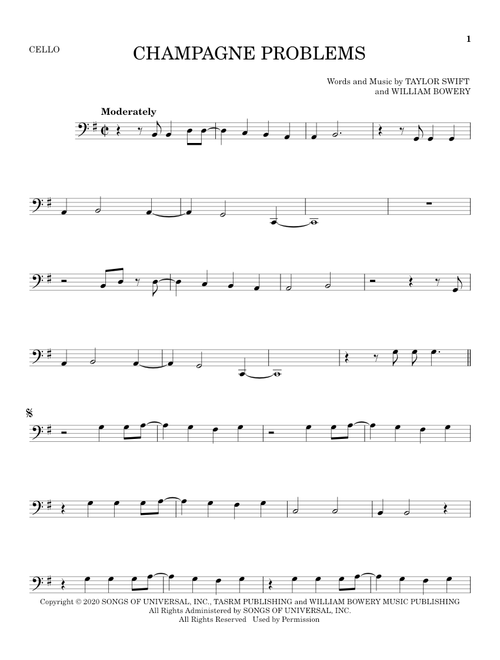 champagne problems - Taylor Swift (Cello Solo)