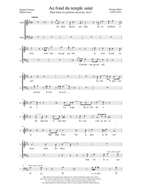 Pearl Fishers Duet - Au fond du temple saint