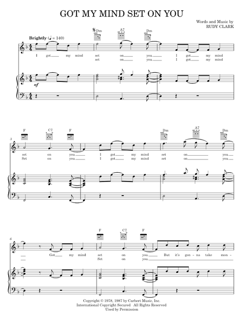 Got my mind set on you - George Harrison (Piano-Vocal-Guitar)
