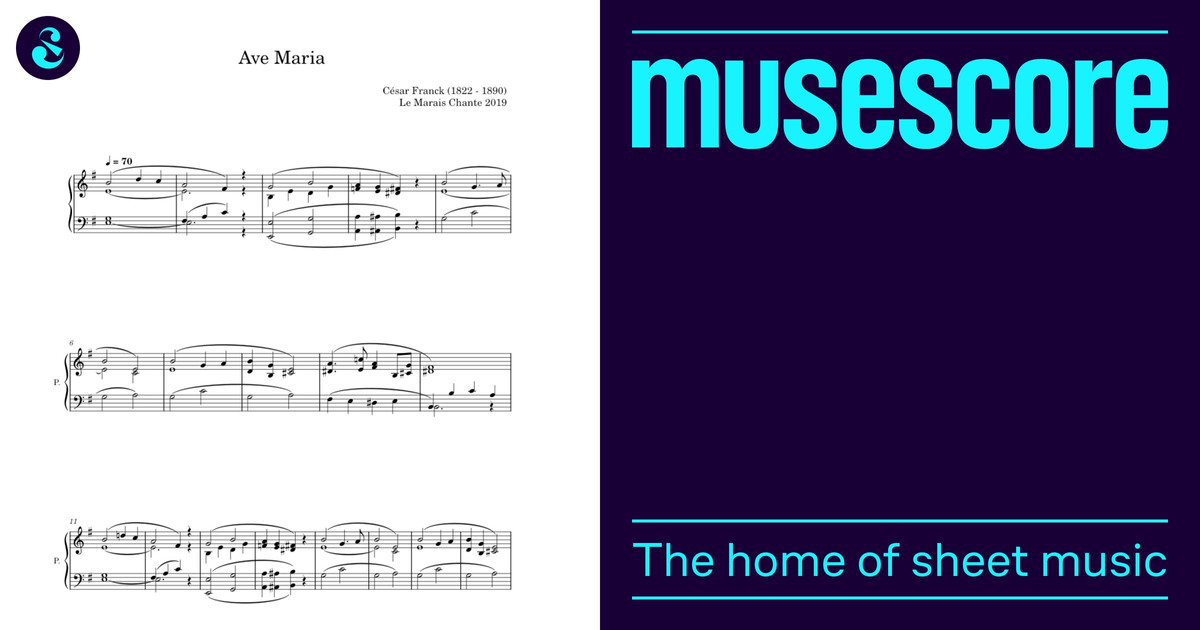 Ave Maria - César Franck Sheet Music for Piano (Solo) easy
