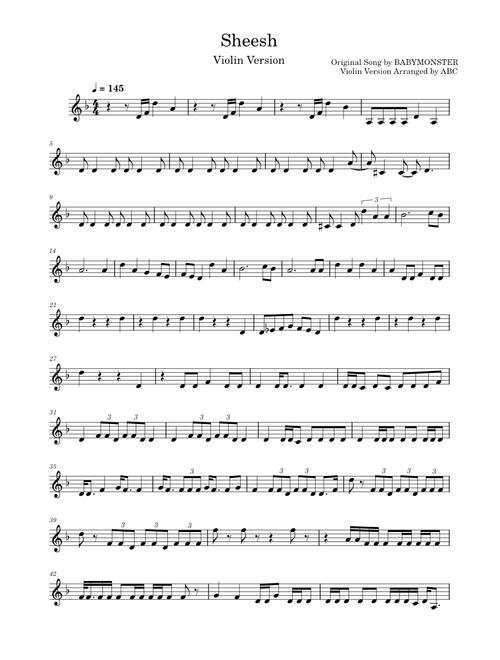 Sheesh – BABYMONSTER (Violin Version arranged by ABC)