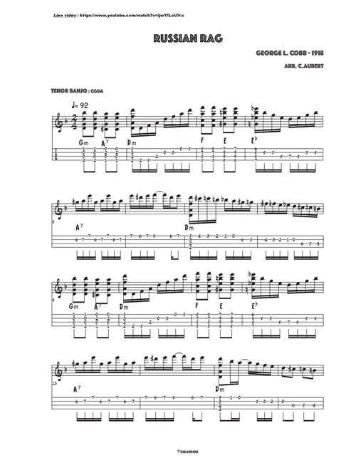 Russian Rag (Arr. Caroline Aubert) (Banjo)