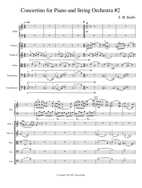 Concertino for Piano and String Orchestra #2 by Steven Kudlo