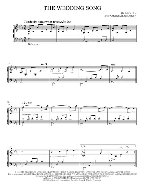 The Wedding Song - Kenny G (Piano Solo)