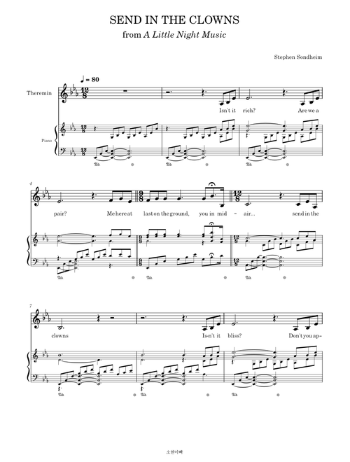 Send in the clowns – Stephen Sondheim Send in the clowns - Theremin solo and piano