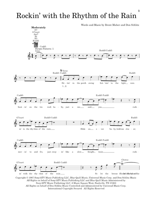 Rockin' With The Rhythm Of The Rain - The Judds (Easy Guitar)