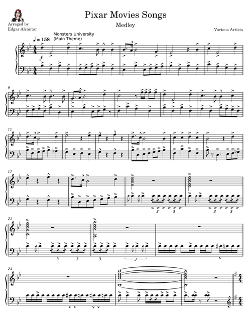 Disney Pixar Movies Songs Medley