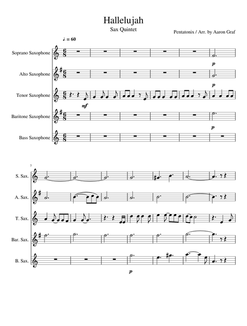 Hallelujah (Pentatonix) (Sax Quintet)
