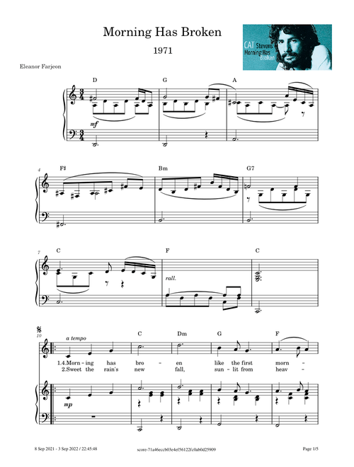 Morning Has Broken – Cat Stevens