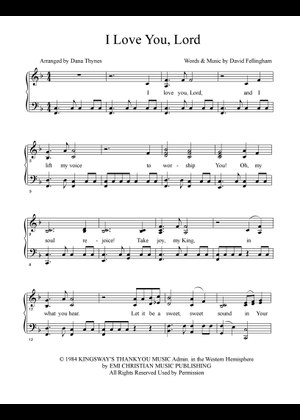 Play Official version of I Love You Lord Sheet Music by Jeff Deyo ...