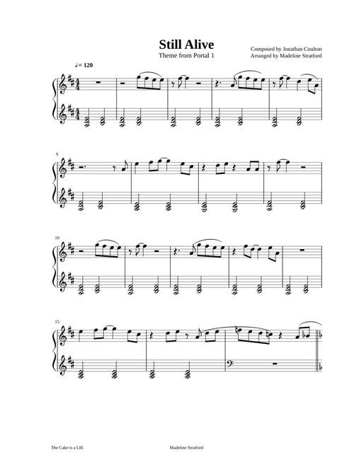 Still Alive - Portal Theme for EASY Piano