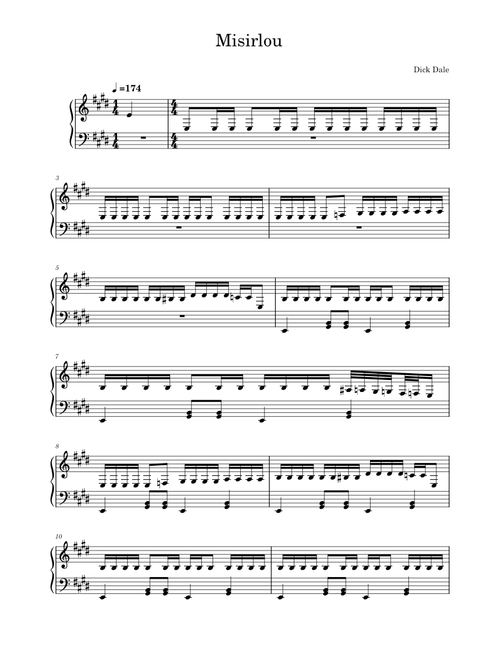 Misirlou – Dick Dale - Piano