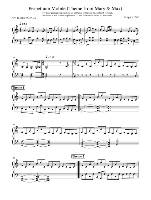 Perpetuum Mobile, theme from Mary & Max - Penguin Cafe