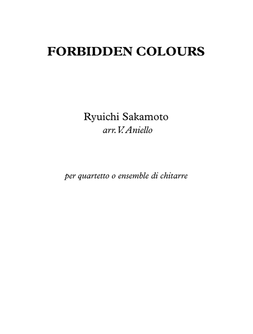 Forbidden Colours (Arr. Vincenzo Aniello) - Ryuichi Sakamoto, David Sylvian (Solo Guitar)