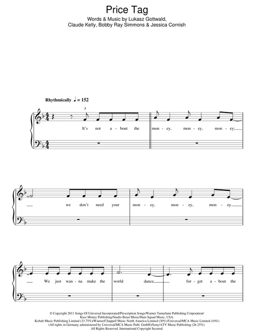 Price Tag - Jessie J featuring BoB (Easy Piano)