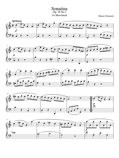 Sonatina Op.36 No.1 1st Movement (Allegro) – Muzio Clementi