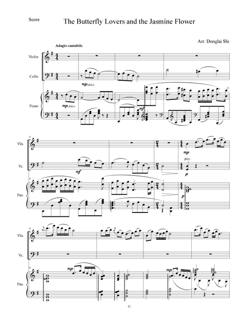 Butterfly Lovers Concerto (Arr. Donglai Shi) - Zhanhao He, Gang Chen (String Ensemble)