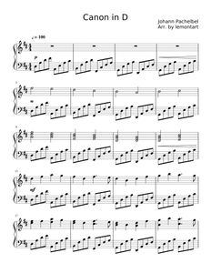 Score preview image Canon in D by lemontart